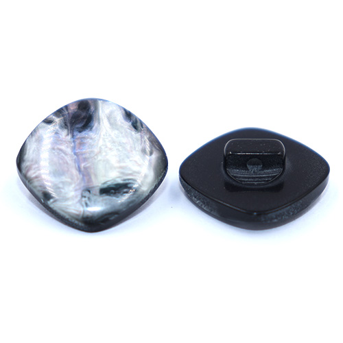 14359 Sullivans 15mm Rounded Edge Square Plastic Shank Button- Marble Effect - Multi Grey - 17 In A Tube