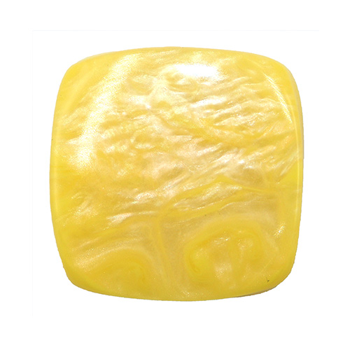 14362 Sullivans 15mm Rounded Edge Square Plastic Shank Button- Marble Effect - Yellow - 17 In A Tube