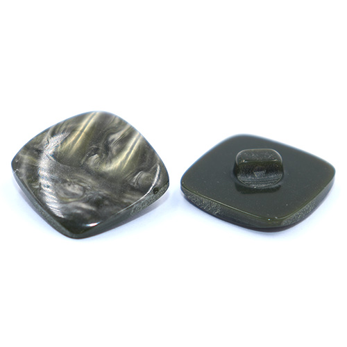14367 Sullivans 19mm Rounded Edge Square Plastic Shank Button- Marble Effect - Sage - 14 In A Tube