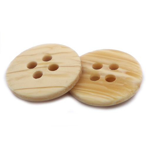 14451 Sullivans 13mm Round Plastic Button 4 Hole - Wood Effect - Cream - 64 In A Tube