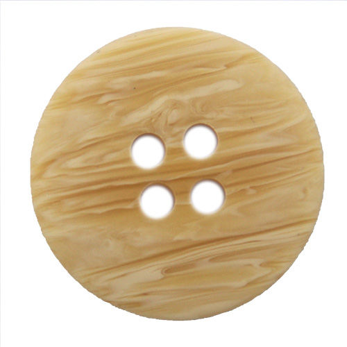 14453 Sullivans 18mm Round Plastic Button 4 Hole - Wood Effect - Cream - 40 In A Tube