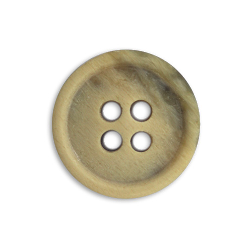 14464 Sullivans 15mm Two Tone Round Plastic Button 4 Hole - Cream/brown Wood Effect- 40 In A Tube