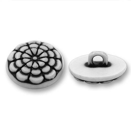 14475 Sullivans 20mm Round Plastic Shank Button - Cobweb Effect - White- 22 In A Tube