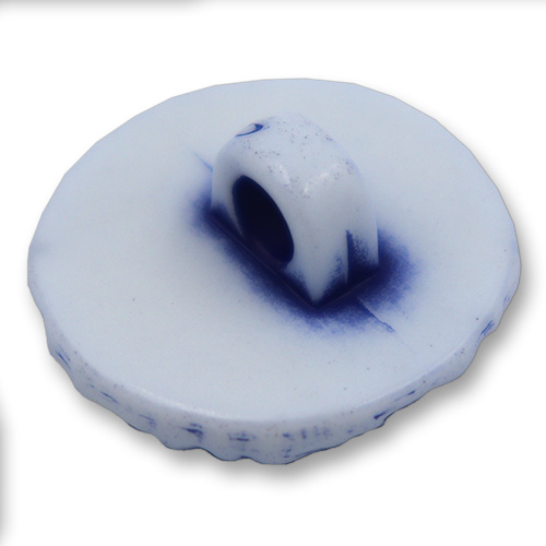 14477 Sullivans 18mm Round Plastic Shank Button - Royal Blue Patterned Effect- White - 36 In A Tube