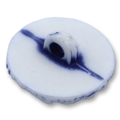14478 Sullivans 21mm Round Plastic Shankbutton - Royal Blue Patterned Effect- White - 25 In A Tube