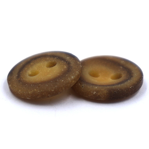 14534 Sullivans 12mm Three Tone Round Plastic Button 2 Hole - Caramel/brown - 64 In A Tube