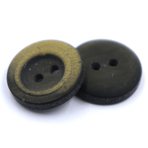 14544 Sullivans 15mm Two Tone Round Plastic Button 2 Hole - Caramel/khaki Wood Effect- 30 In A Tube