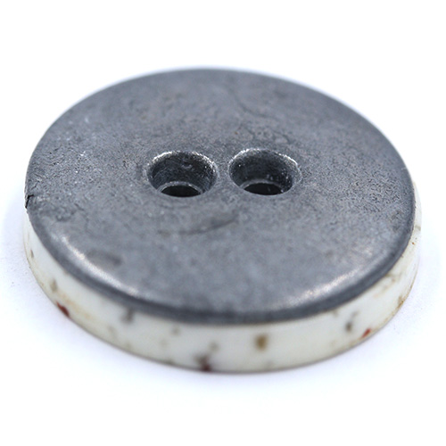 14577 Sullivans 20mm Round Plastic Button 2 Hole - White With A Fleck & Black Centre - 24 In A Tube