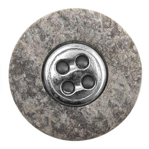 14578 Sullivans 21mm Round Plastic Button 4 Hole - Sandstone Effect With Silver Centre - 22 In A Tube