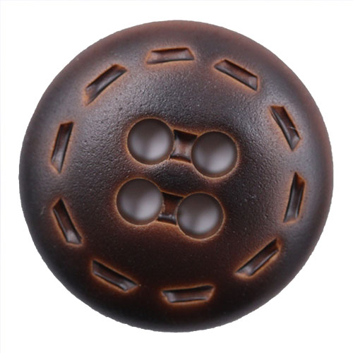 14623 Sullivans 15mm Round Plastic Button 4 Hole - Groove - Brown - 37 In A Tube