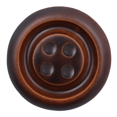 14623 Sullivans 15mm Round Plastic Button 4 Hole - Groove - Brown - 37 In A Tube