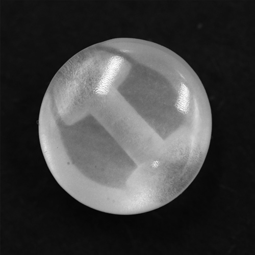 14634 Sullivans 8mm Round Plastic Button With Shank - White - 73 In A Tube