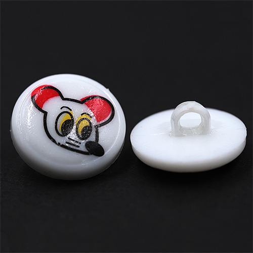 14758 Sullivans 18mm Kids Plastic Shank Button - Miki White - 35 In A Tube