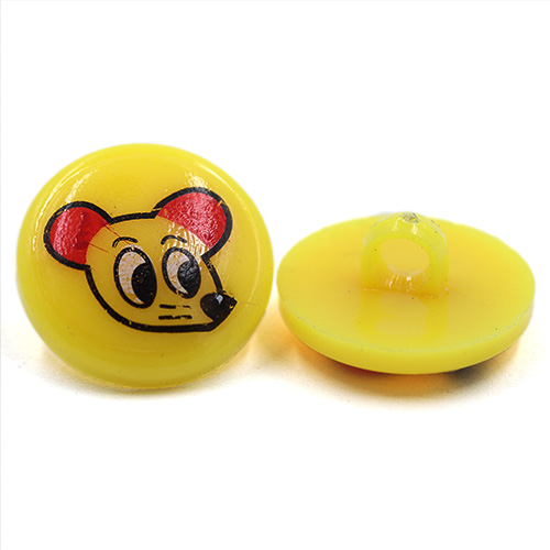 14759 Sullivans 18mm Kids Plastic Shank Button - Miki Yellow - 35 In A Tube
