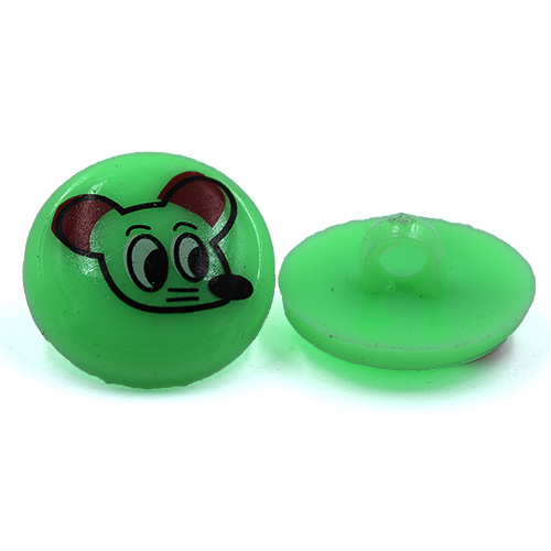 14761 Sullivans 18mm Kids Plastic Shank Button - Miki Green - 35 In A Tube