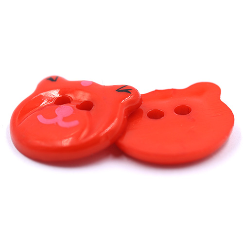 14768 Sullivans 20mm Kids Plastic Button - Two Eyed Red Cat - 35 In A Tube