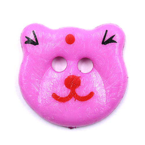 14770 Sullivans 20mm Kids Plastic Button - Two Eyed Lilac Cat - 35 In A Tube
