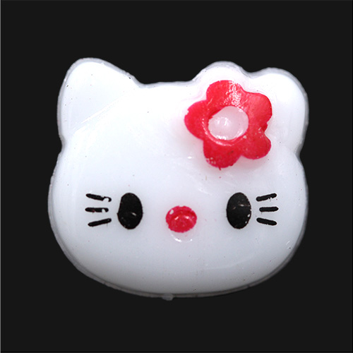 14773 Sullivans 15mm Kids Plastic Button With Shank - White Cat - 35 In A Tube