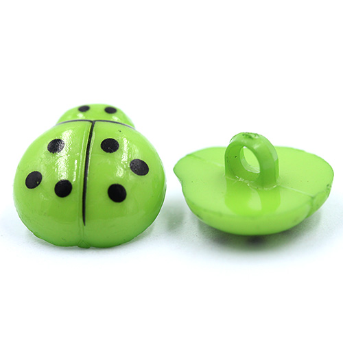 14782 Sullivans 17mm Kids Plastic Button With Shank - Lime Beetle - 35 In A Tube