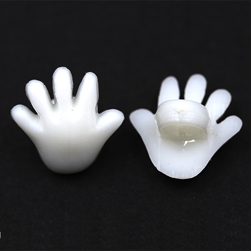 14785 Sullivans 15mm Kids Plastic Button With Shank - White Hand - 35 In A Tube