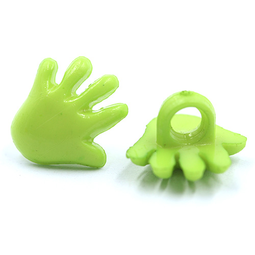 14788 Sullivans 15mm Kids Plastic Button With Shank - Lime Hand - 35 In A Tube