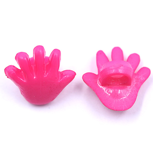 14789 Sullivans 15mm Kids Plastic Button With Shank - Hot Pink Hand - 35 In A Tube