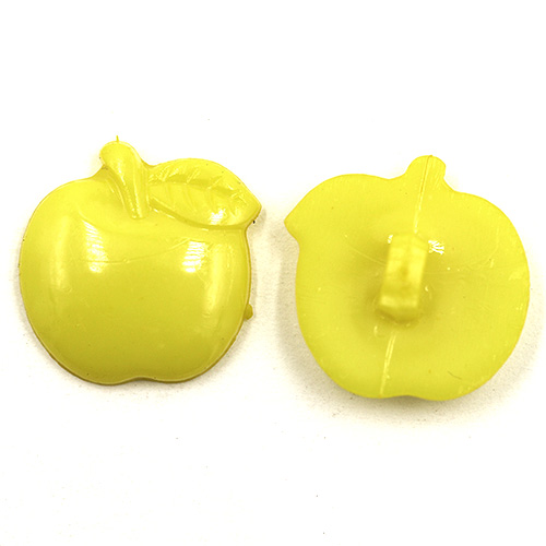 14791 Sullivans 16mm Kids Plastic Button With Shank - Yellow Apple - 35 In A Tube