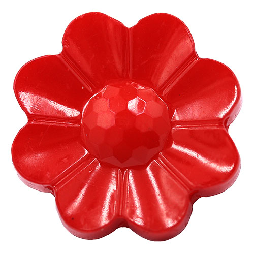 14798 Sullivans 16mm Kids Plastic Button With Shank - Red Flower - 35 In A Tube