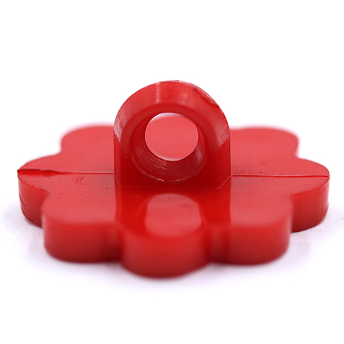 14798 Sullivans 16mm Kids Plastic Button With Shank - Red Flower - 35 In A Tube