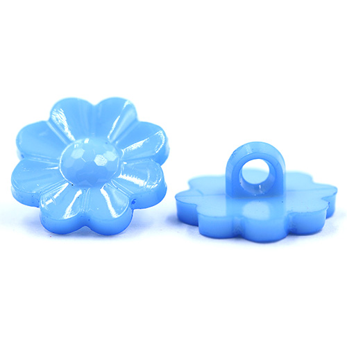14799 Sullivans 16mm Kids Plastic Button With Shank - Blue Flower - 35 In A Tube
