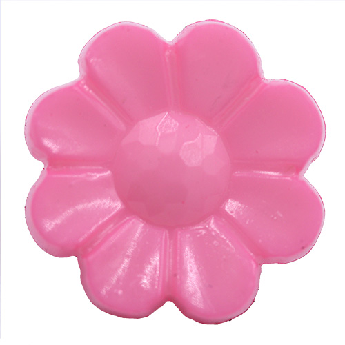 14801 Sullivans 16mm Kids Plastic Button With Shank - Pink Flower - 35 In A Tube
