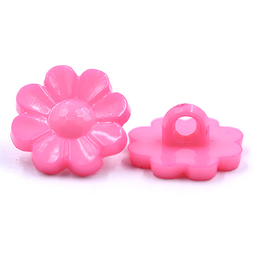 14801 Sullivans 16mm Kids Plastic Button With Shank - Pink Flower - 35 In A Tube