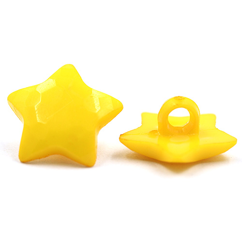14803 Sullivans 15mm Kids Plastic Button With Shank - Yellow Star - 35 In A Tube
