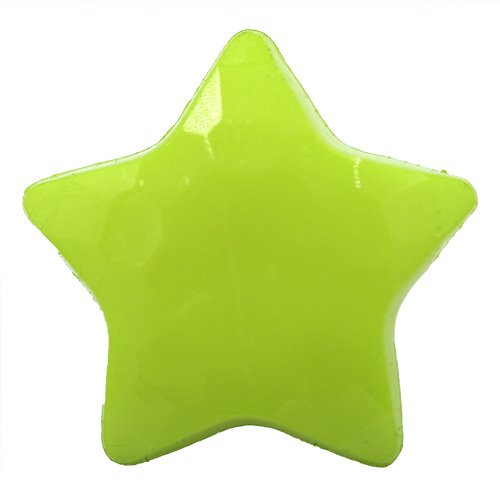 14805 Sullivans 15mm Kids Plastic Button With Shank - Lime Star - 35 In A Tube