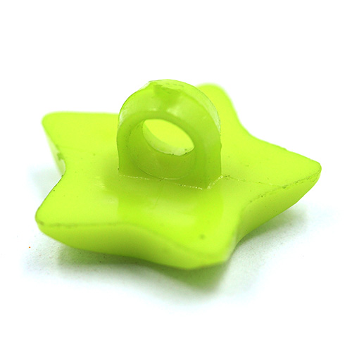 14805 Sullivans 15mm Kids Plastic Button With Shank - Lime Star - 35 In A Tube