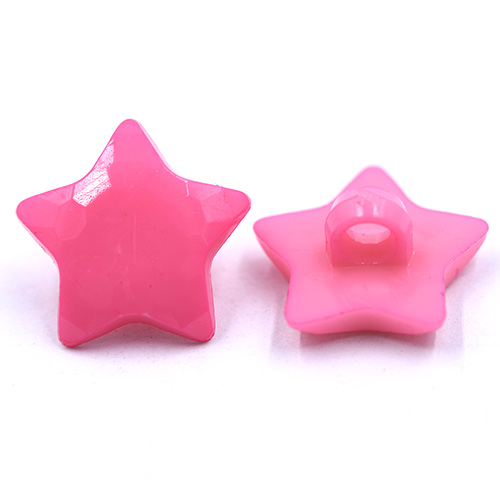 14806 Sullivans 15mm Kids Plastic Button With Shank - Pink Star - 35 In A Tube