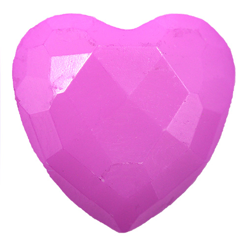 14821 Sullivans 15mm Kids Plastic Button With Shank - Lilac Heart - 35 In A Tube