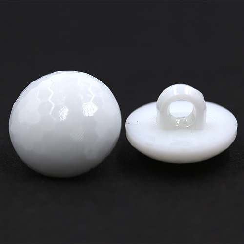 14823 Sullivans 15mm Kids Plastic Button With Shank - White Round Ball - 35 In A Tube