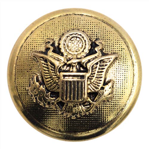 14840 Sullivans 21mm Round Plastic Button With Crest & Shank - Gold - 15 In A Tube