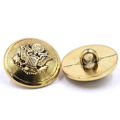 14840 Sullivans 21mm Round Plastic Button With Crest & Shank - Gold - 15 In A Tube