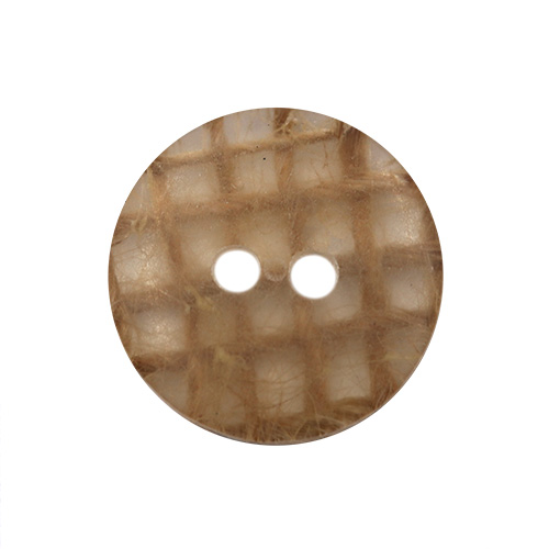 14858 Sullivans 13mm Round Plastic Button 2 Hole - Chequered Light Brown - 33 In A Tube 