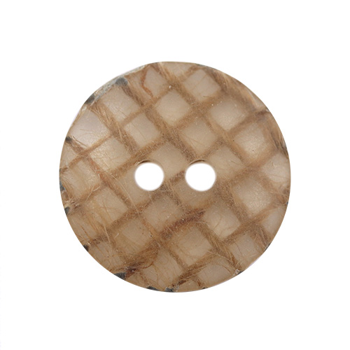 14859 Sullivans 15mm Round Plastic Button 2 Hole - Chequered Light Brown - 29 In A Tube 