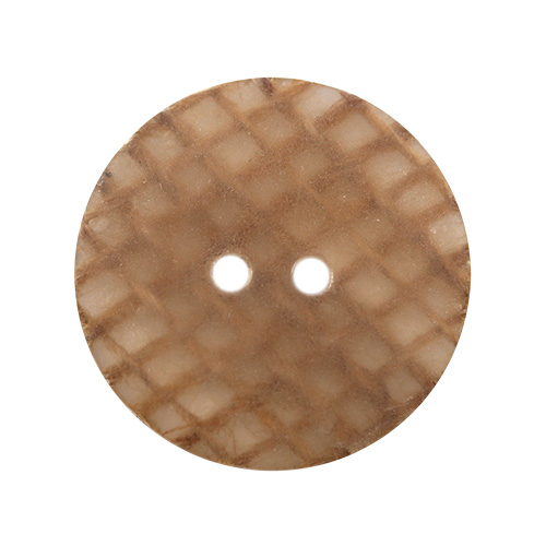 14860 Sullivans 20mm Round Plastic Button 2 Hole - Chequered Light Brown - 22 In A Tube 