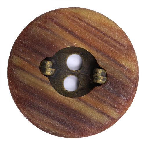 14875 Sullivans 18mm Round Metal Button 2 Hole In Cased In Plastic - Bronze - 19 In A Tube