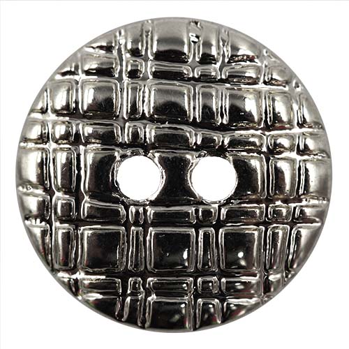 14878 Sullivans 13mm Round Plastic Button 2 Hole - Line Patterned - Silver - 20 In A Tube 