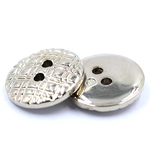 14878 Sullivans 13mm Round Plastic Button 2 Hole - Line Patterned - Silver - 20 In A Tube 