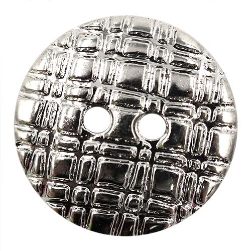 14880 Sullivans 15mm Round Plastic Button 2 Hole - Line Patterned - Silver - 19 In A Tube 