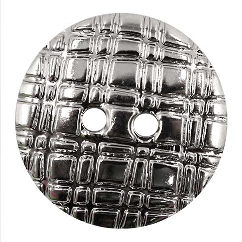 14881 Sullivans 18mm Round Plastic Button 2 Hole- Line Patterned - Silver - 14 In A Tube 