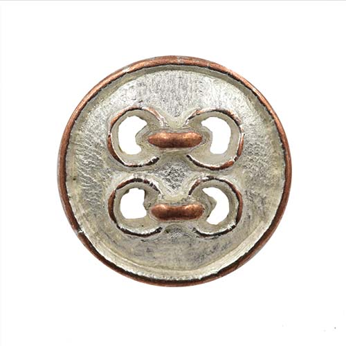 14882 Sullivans 15mm Round Metal Shank Button  - Silver Edged With Bronze - 23 In A Tube