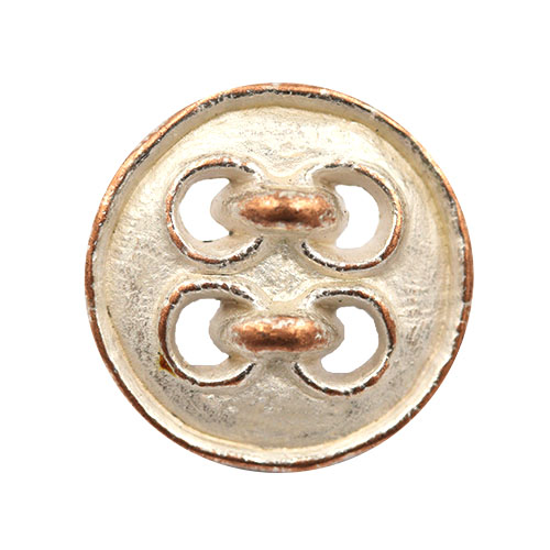 14883 Sullivans 18mm Round Metal Shank Button - Silver Edged With Bronze - 21 In A Tube